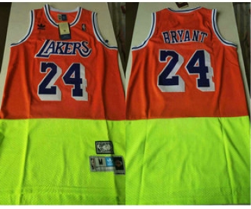 Men's Los Angeles Lakers #24 Kobe Bryant Red Green Split Hardwood Classics Jersey