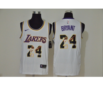 Men's Los Angeles Lakers #24 Kobe Bryant White Nike Swingman Stitched NBA Fashion Jersey