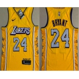 Men's Los Angeles Lakers #24 Kobe Bryant Yellow 2020 Nike City Edition AU ALL Stitched Jersey