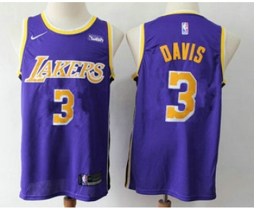 Men's Los Angeles Lakers #3 Anthony Davis 2019 Purple Nike Swingman Wish Stitched NBA Jersey