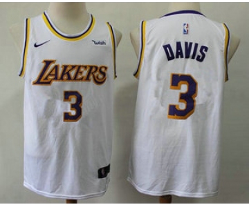 Men's Los Angeles Lakers #3 Anthony Davis 2019 White Nike Swingman Wish Stitched NBA Jersey