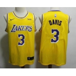 Men's Los Angeles Lakers #3 Anthony Davis 2019 Yellow Nike Swingman Wish Stitched NBA Jersey