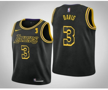 Men's Los Angeles Lakers #3 Anthony Davis 2020 NBA Finals Champions City Black Jersey