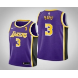 Men's Los Angeles Lakers #3 Anthony Davis 2020 NBA Finals Champions Statement Purple Jersey