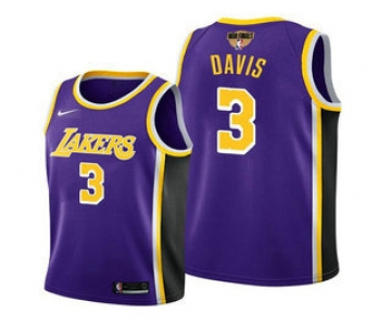 Men's Los Angeles Lakers #3 Anthony Davis 2020 Purple Finals Stitched NBA Jersey
