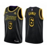 Men's Los Angeles Lakers #6 LeBron James Bibigo Black Stitched Basketball Jersey