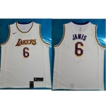 Men's Los Angeles Lakers #6 LeBron James White Nike NBA Association Edition Authentic Jersey