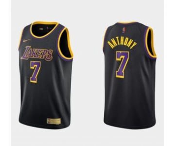 Men's Los Angeles Lakers #7 Carmelo Anthony Balck Earned Edition Stitched Basketball Jersey