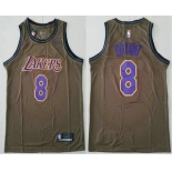 Men's Los Angeles Lakers #8 Kobe Bryant Olive Stitched Nike Swingman Jersey With The Sponsor Logo