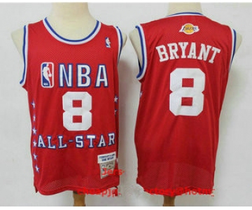 Men's Los Angeles Lakers #8 Kobe Bryant Red 2003 All Star Swingman Throwback Jersey