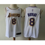 Men's Los Angeles Lakers #8 Kobe Bryant White 2018-2019 Nike Wish Swingman Stitched NBA Jersey