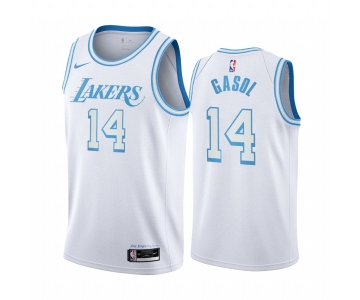 Nike Lakers #14 Marc Gasol White NBA Swingman 2020-21 City Edition Jersey