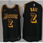 Nike Lakers 2 Lonzo Ball Black NBA Swingman City Edition Jersey