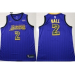 Nike Lakers #2 Lonzo Ball Purple 2018-2019 Swingman Jersey - City Edition