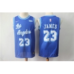 Nike Lakers 23 LeBron James Light Blue Throwback NBA Swingman Jersey