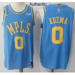 Nike Los Angeles Lakers #0 Kyle Kuzma Royal Blue NBA Authentic Hardwood Classics Jersey