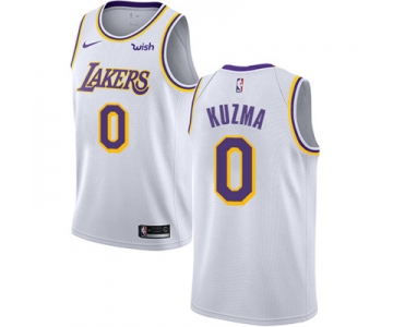 Nike Los Angeles Lakers #0 Kyle Kuzma White NBA Swingman Association Edition Jersey