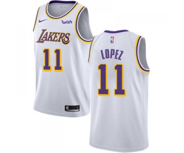 Nike Los Angeles Lakers #11 Brook Lopez White NBA Swingman Association Edition Jersey