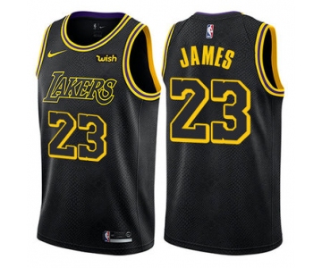 Nike Los Angeles Lakers #23 LeBron James Black NBA Swingman City Edition Jersey