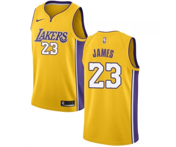 Nike Los Angeles Lakers #23 LeBron James Gold NBA Swingman Icon Edition Jersey