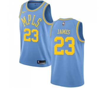 Nike Los Angeles Lakers #23 LeBron James Royal Blue NBA Swingman Hardwood Classics Jersey