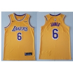 Nike Los Angeles Lakers #6 LeBron James Gold NBA Swingman Icon Edition Jersey