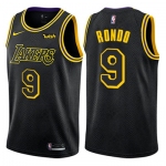 Nike Los Angeles Lakers #9 Rajon Rondo Black NBA Swingman City Edition Jersey