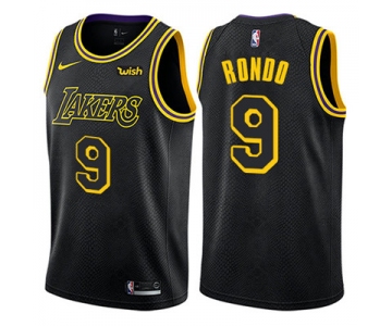 Nike Los Angeles Lakers #9 Rajon Rondo Black NBA Swingman City Edition Jersey