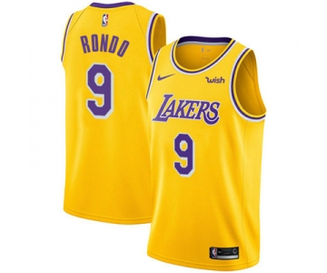 Nike Los Angeles Lakers #9 Rajon Rondo Gold NBA Swingman Icon Edition Jersey