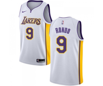 Nike Los Angeles Lakers #9 Rajon Rondo White NBA Swingman Association Edition Jersey