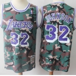 Swingman Lakers #32 Magic Johnson Camo Stitched Basketball Jersey