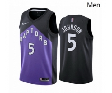 Men Toronto Raptors 5 Stanley Johnson Purple NBA Swingman 2020 21 Earned Edition Jersey