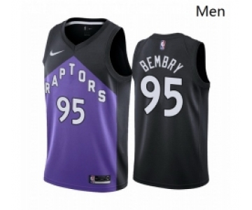 Men Toronto Raptors 95 DeAndre 27 Bembry Purple NBA Swingman 2020 21 Earned Edition Jersey