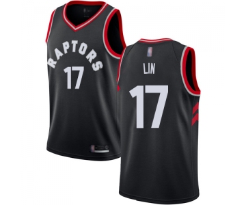 Men's #17 Jeremy Lin Black Authentic Jersey - Toronto Raptors #17 Statement Edition Basketball