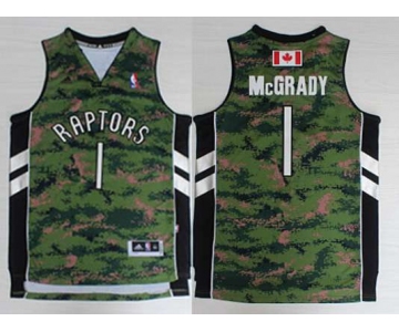 Men's Toronto Raptors #1 Tracy McGrady Revolution 30 Swingman Camo Short-Sleeved Jersey