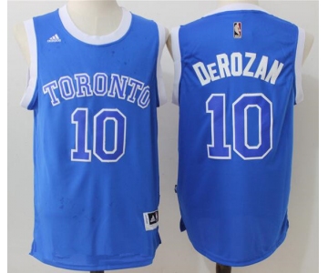 Men's Toronto Raptors #10 DeMar DeRozan Blue Stitched 2017 NBA Adidas Revolution 30 Swingman Jersey