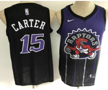 Men's Toronto Raptors #15 Vince Carter Purple with Black Salute Nike Swingman Stitched NBA Jersey