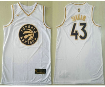 Men's Toronto Raptors #43 Pascal Siakam White Golden Nike Swingman Stitched NBA Jersey