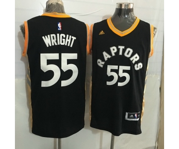 Men's Toronto Raptors #55 Delon Wright Black With Gold New NBA Rev 30 Swingman Jersey