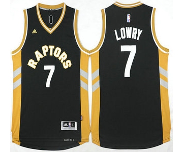 Men's Toronto Raptors #7 Kyle Lowry Revolution 30 Swingman 2015-16 Black Jersey