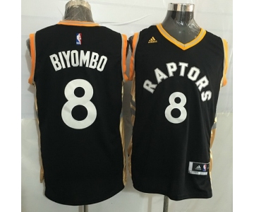 Men's Toronto Raptors #8 Bismack Biyombo Black With Gold New NBA Rev 30 Swingman Jersey