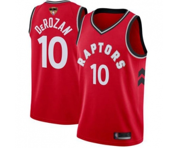 Raptors #10 DeMar DeRozan Red 2019 Finals Bound Basketball Swingman Icon Edition Jersey