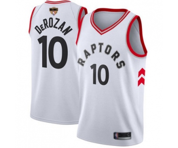 Raptors #10 DeMar DeRozan White Association Edition 2019 Finals Bound Basketball Swingman Jersey