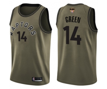 Raptors #14 Danny Green Green 2019 Finals Bound Basketball Swingman Salute to Service Jersey