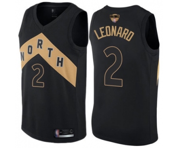 Raptors #2 Kawhi Leonard Black 2019 Finals Bound Basketball Swingman City Edition Jersey