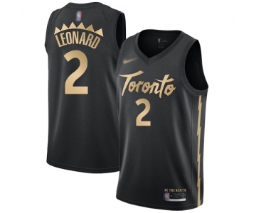 Raptors #2 Kawhi Leonard Black Basketball Swingman City Edition 2019-20 Jersey