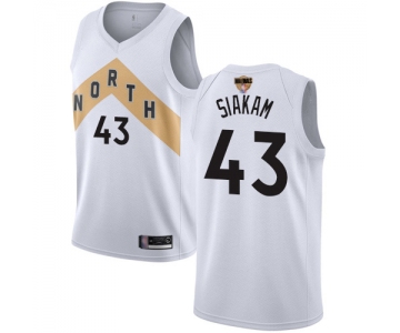 Raptors #43 Pascal Siakam White 2019 Finals Bound Basketball Swingman City Edition 2018-19 Jersey