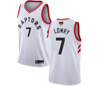 Raptors #7 Kyle Lowry White Association Edition 2019 Finals Bound Basketball Swingman Jersey