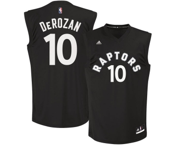 Toronto Raptors 10 DeMar DeRozan Black Fashion Replica Jersey