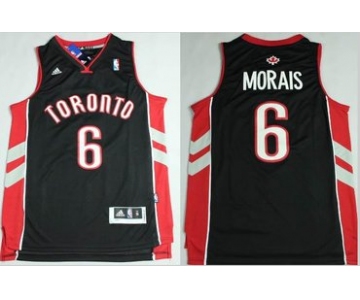 Toronto Raptors #6 Carlos Morais Revolution 30 Swingman Black Jersey